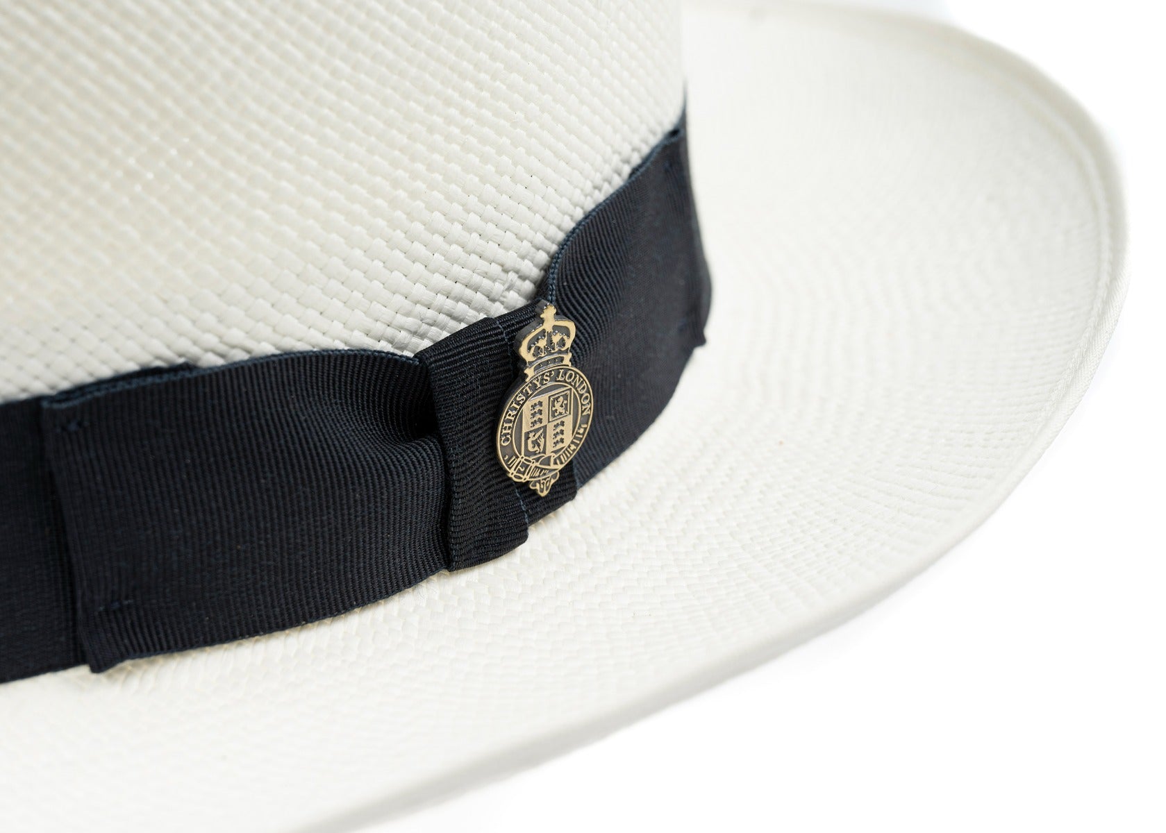 Superfine Folder Panama Hat With Navy Band & Cream Binding