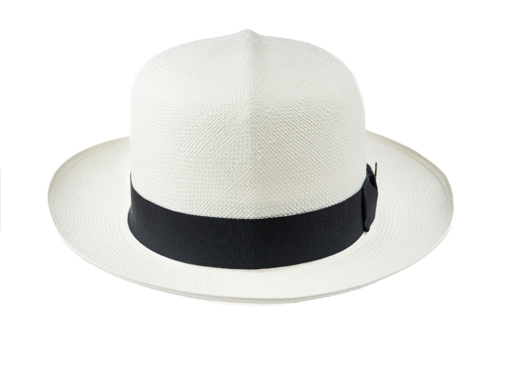 Superfine Folder Panama Hat With Navy Band & Cream Binding