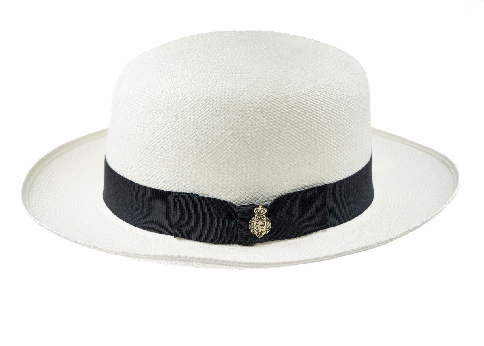 Superfine Folder Panama Hat With Navy Band & Cream Binding