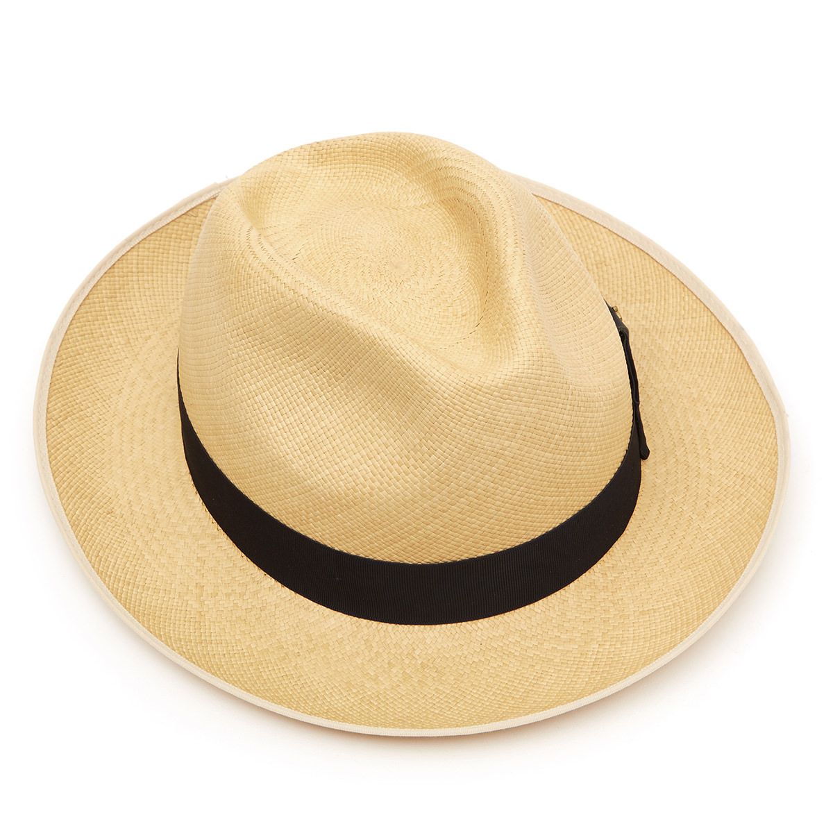 Classic Preset Panama Hat with navy band - Natural