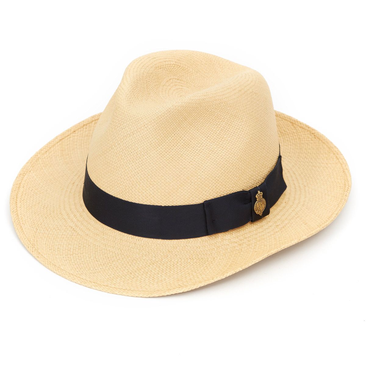 Classic Notting Hill Panama Hat with Navy band - Natural