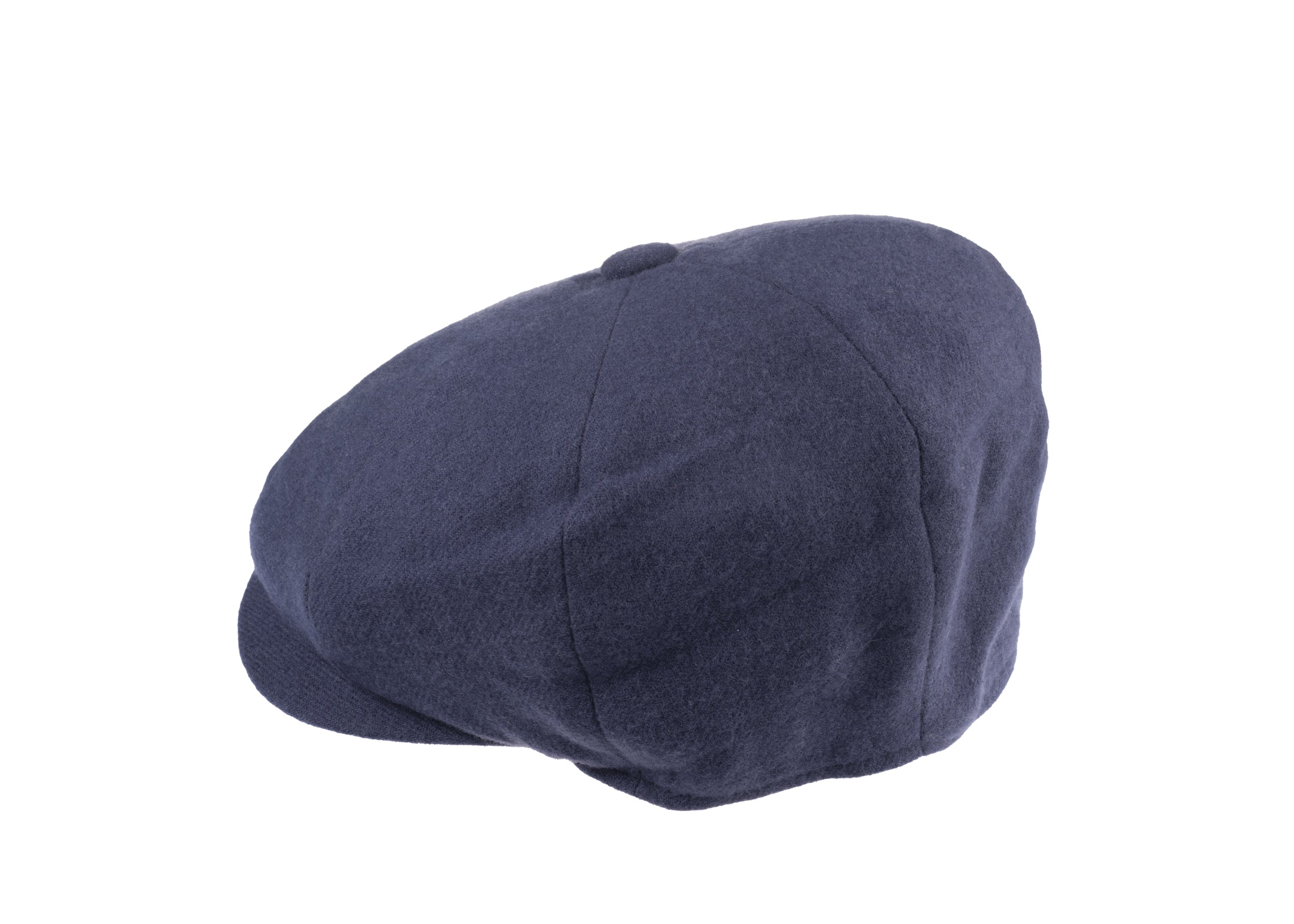 Josh 8 piece baker boy cap in cashmere/wool blend fabric in Blue