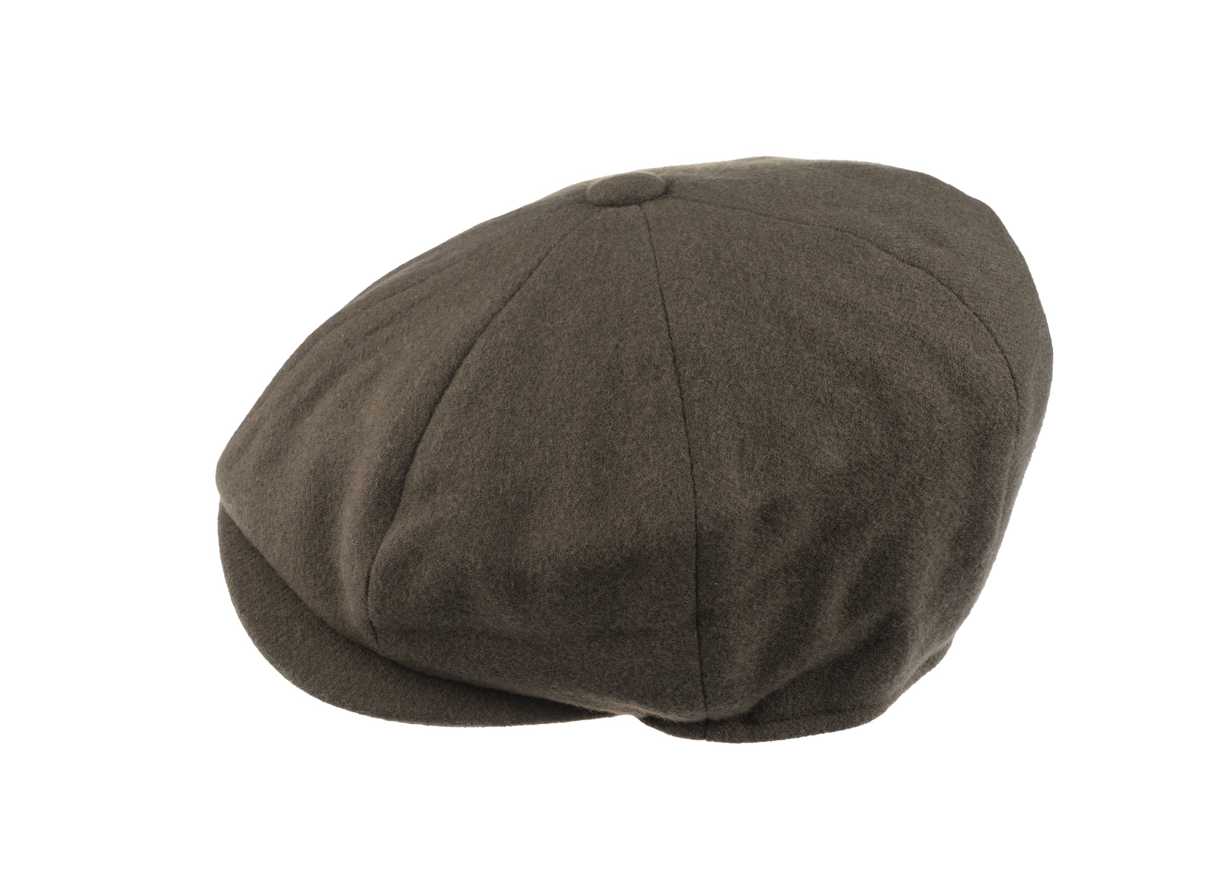 Josh 8 piece baker boy cap in cashmere/wool blend fabric in Khaki