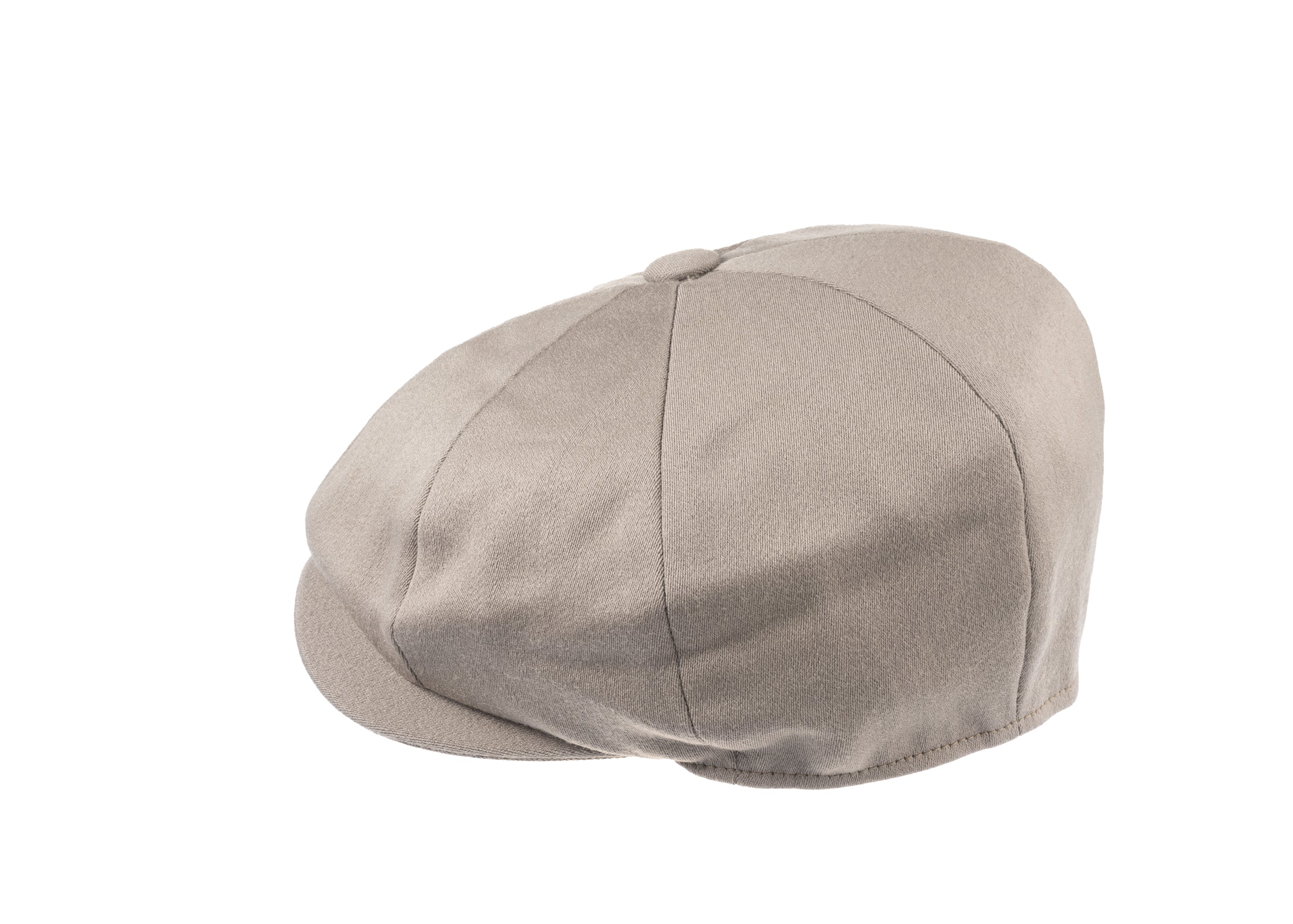 Ellis 8 piece baker boy cap in satin wool fabric in Earth