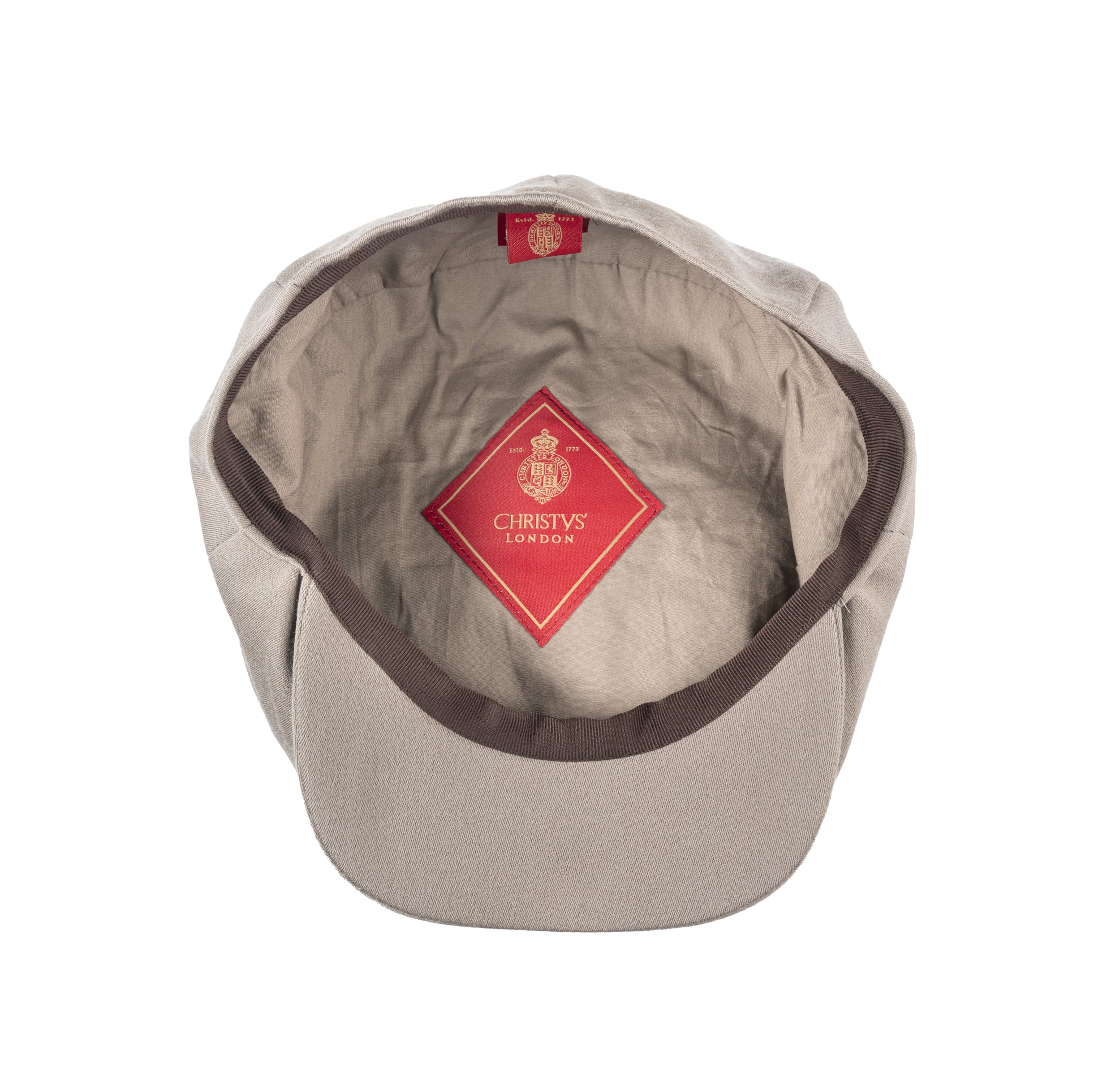 Ellis 8 piece baker boy cap in satin wool fabric in Earth