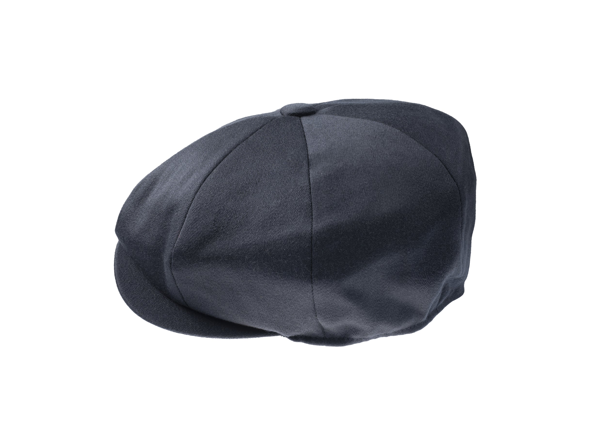 Ellis 8 piece baker boy cap in satin wool fabric in Navy