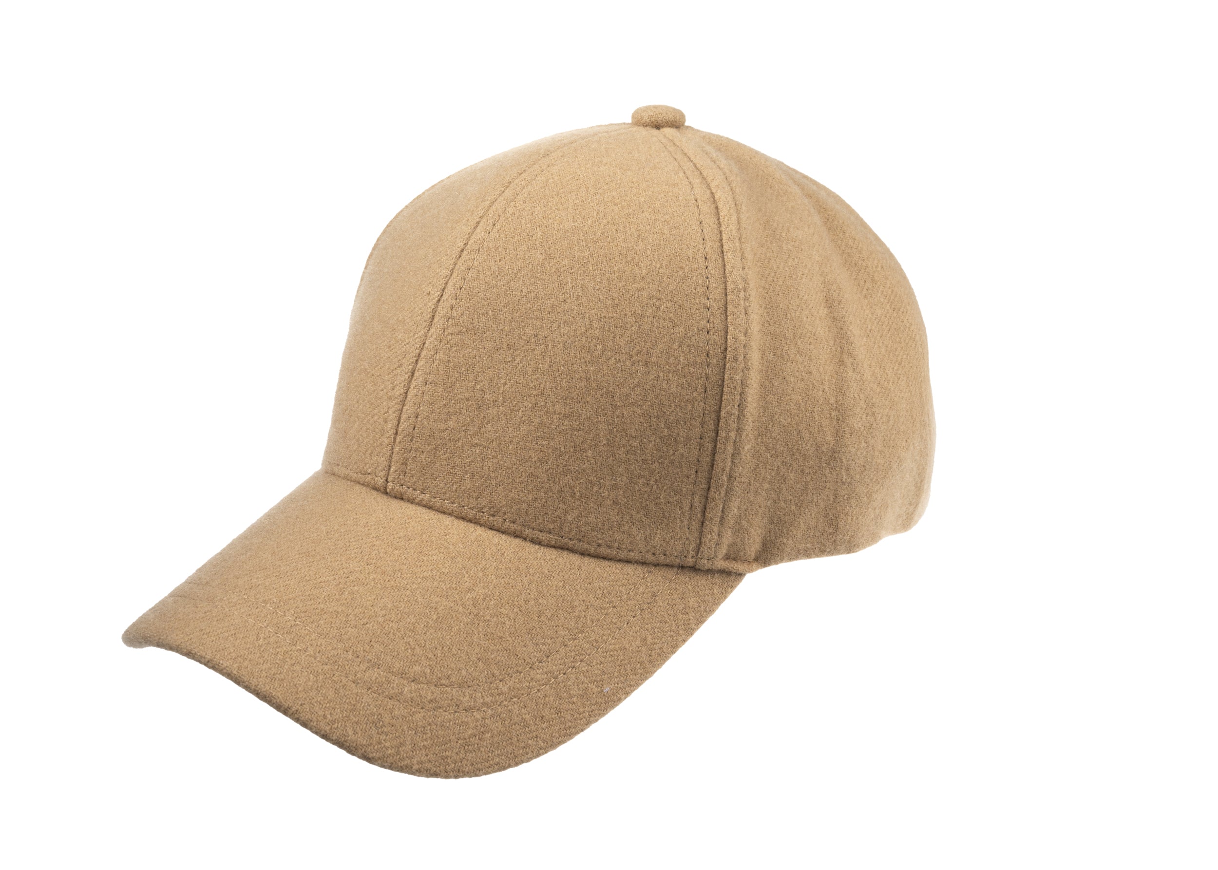 Josh baseball cap in cashmere/wool blend fabric in Camel