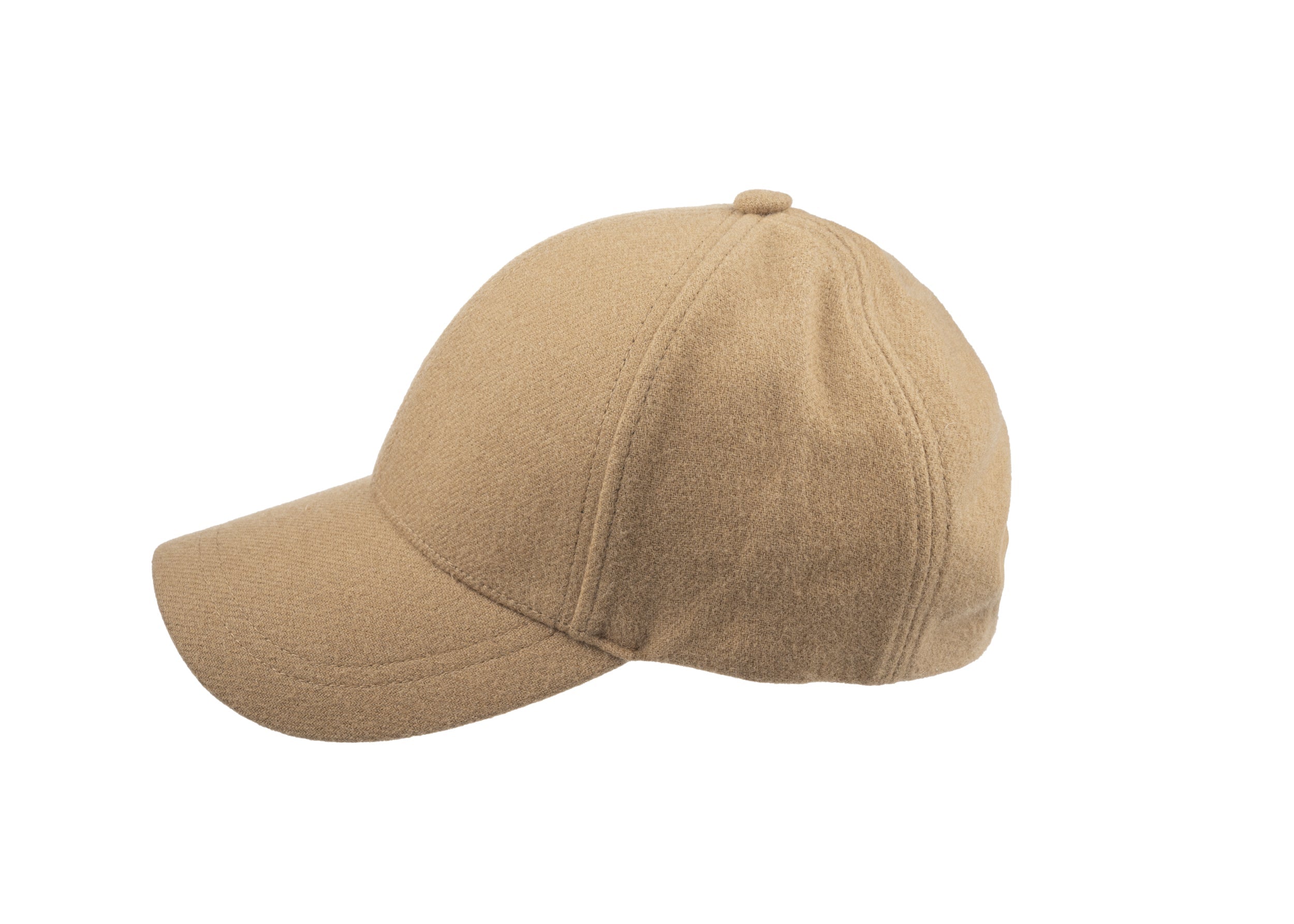 Josh baseball cap in cashmere/wool blend fabric in Camel