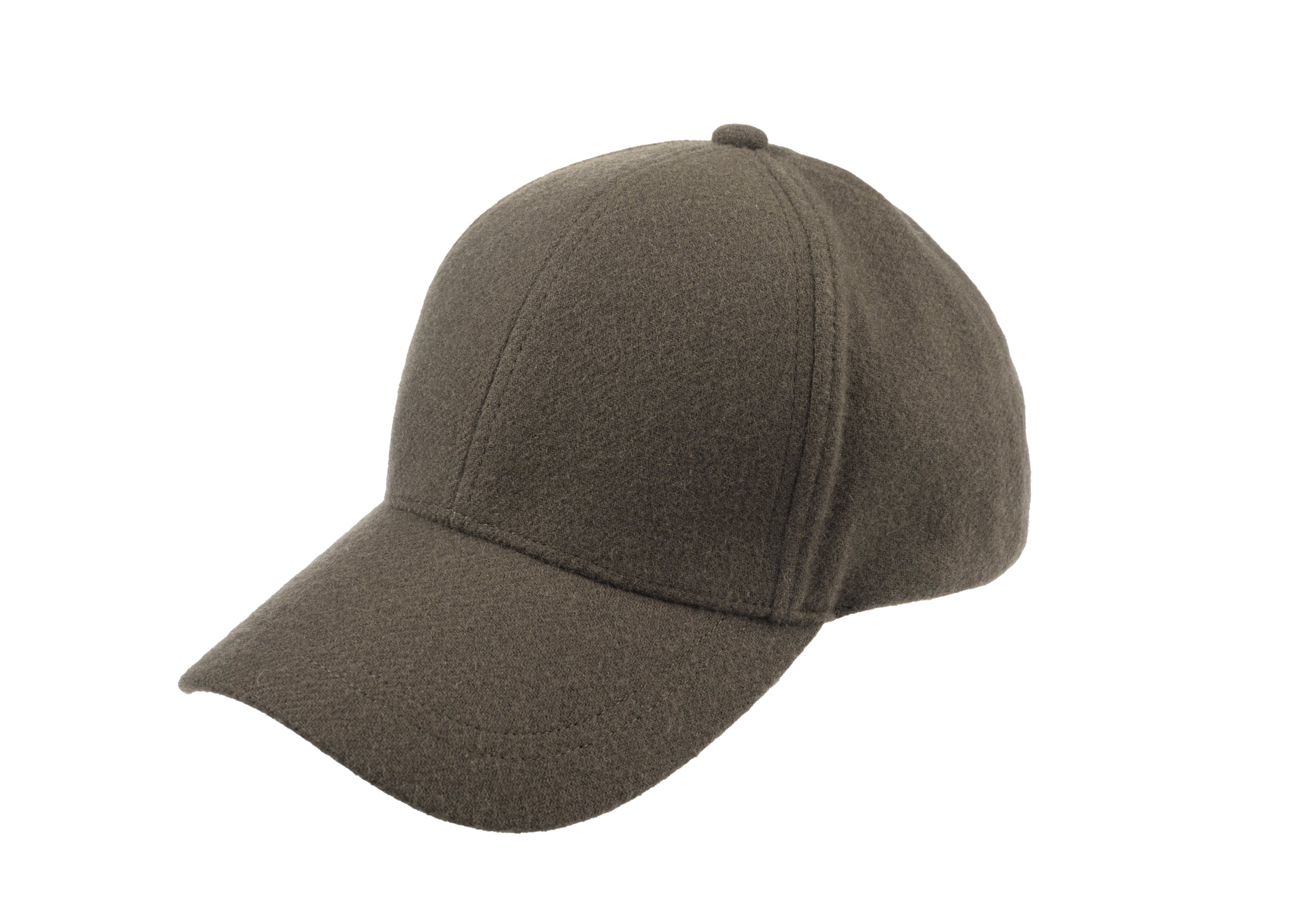 Josh baseball cap in cashmere/wool blend fabric in Khaki