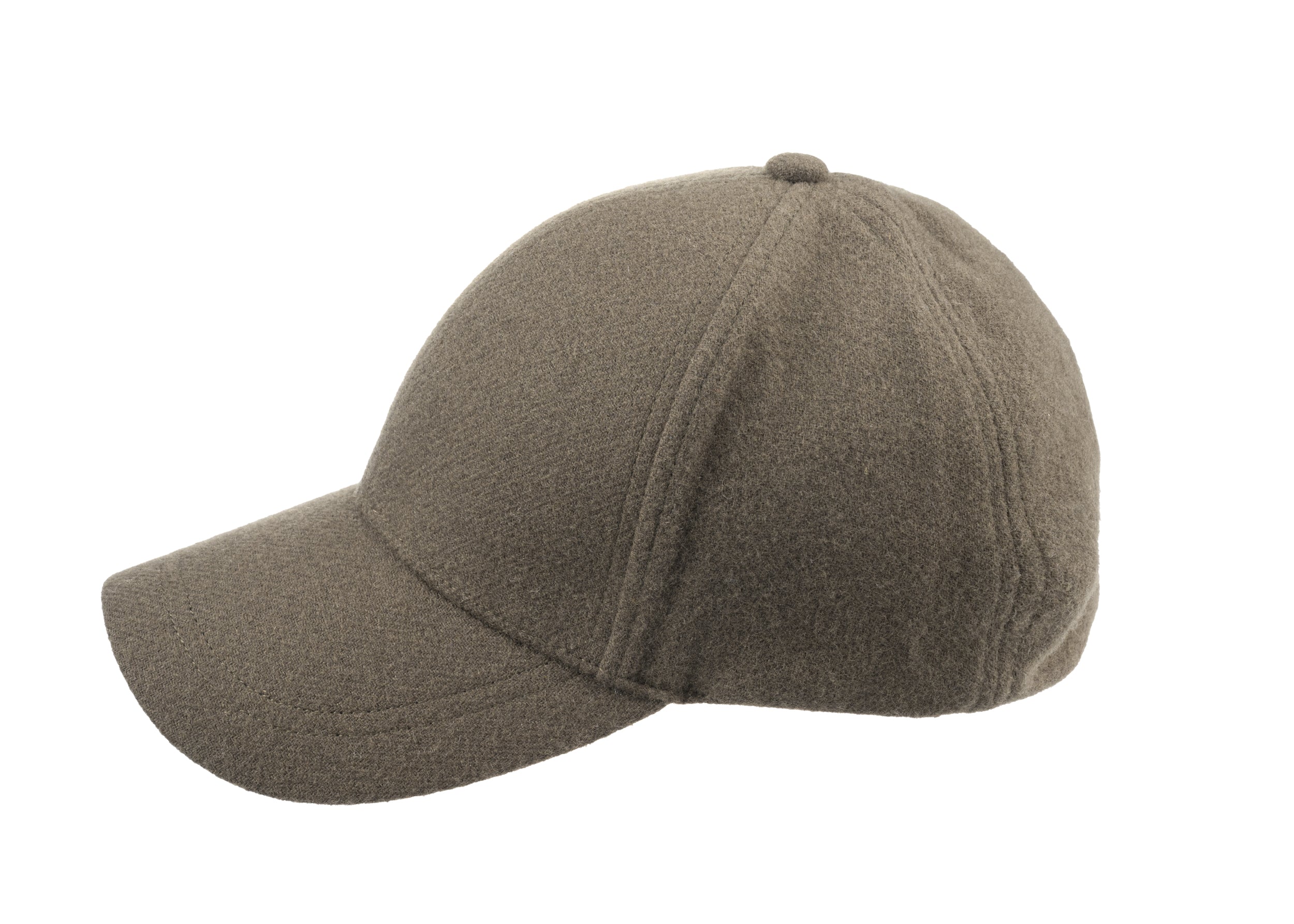 Josh baseball cap in cashmere/wool blend fabric in Khaki