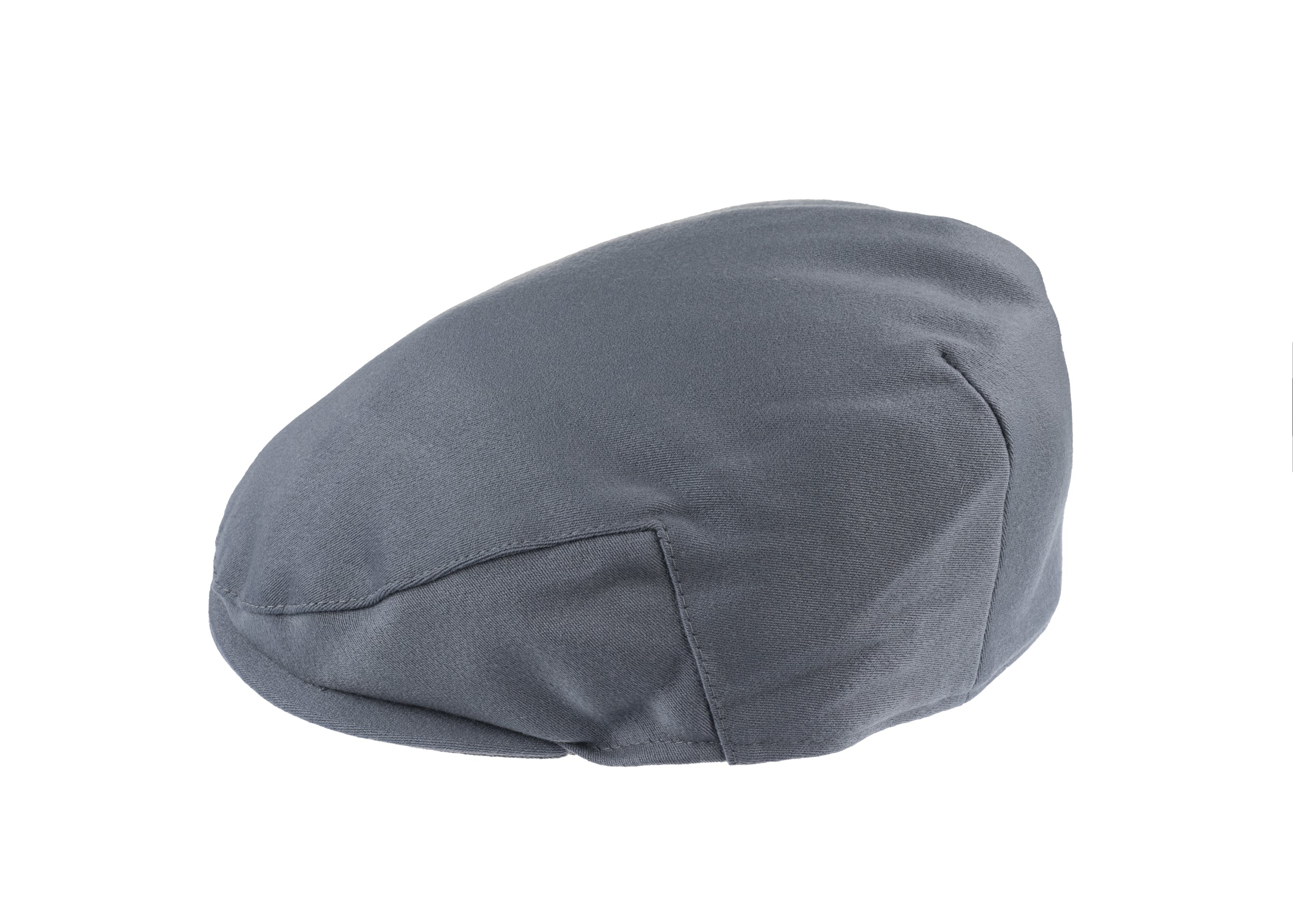 Ellis Balmoral flat cap in satin wool fabric in Slate