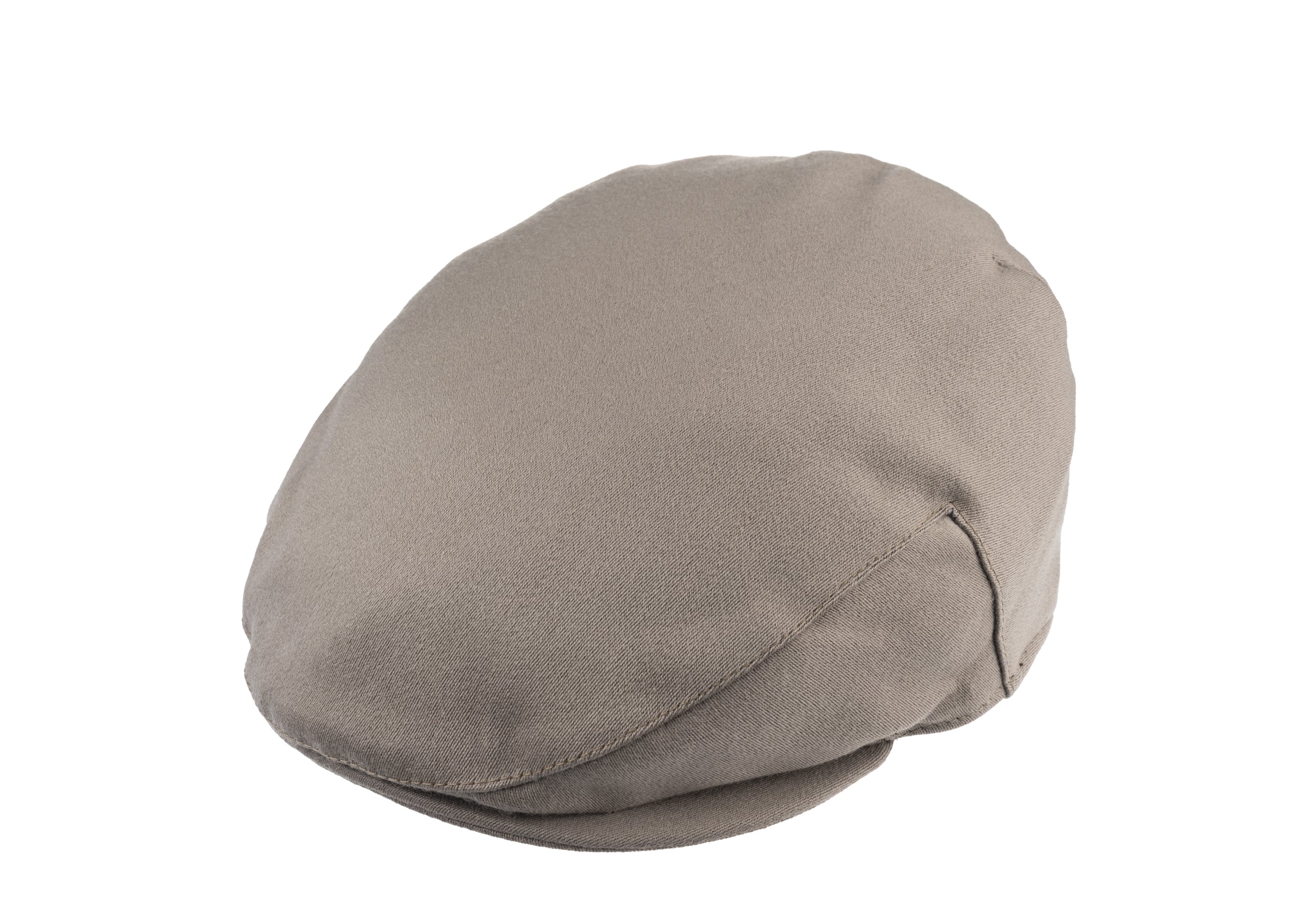 Ellis Balmoral flat cap in satin wool fabric in Earth