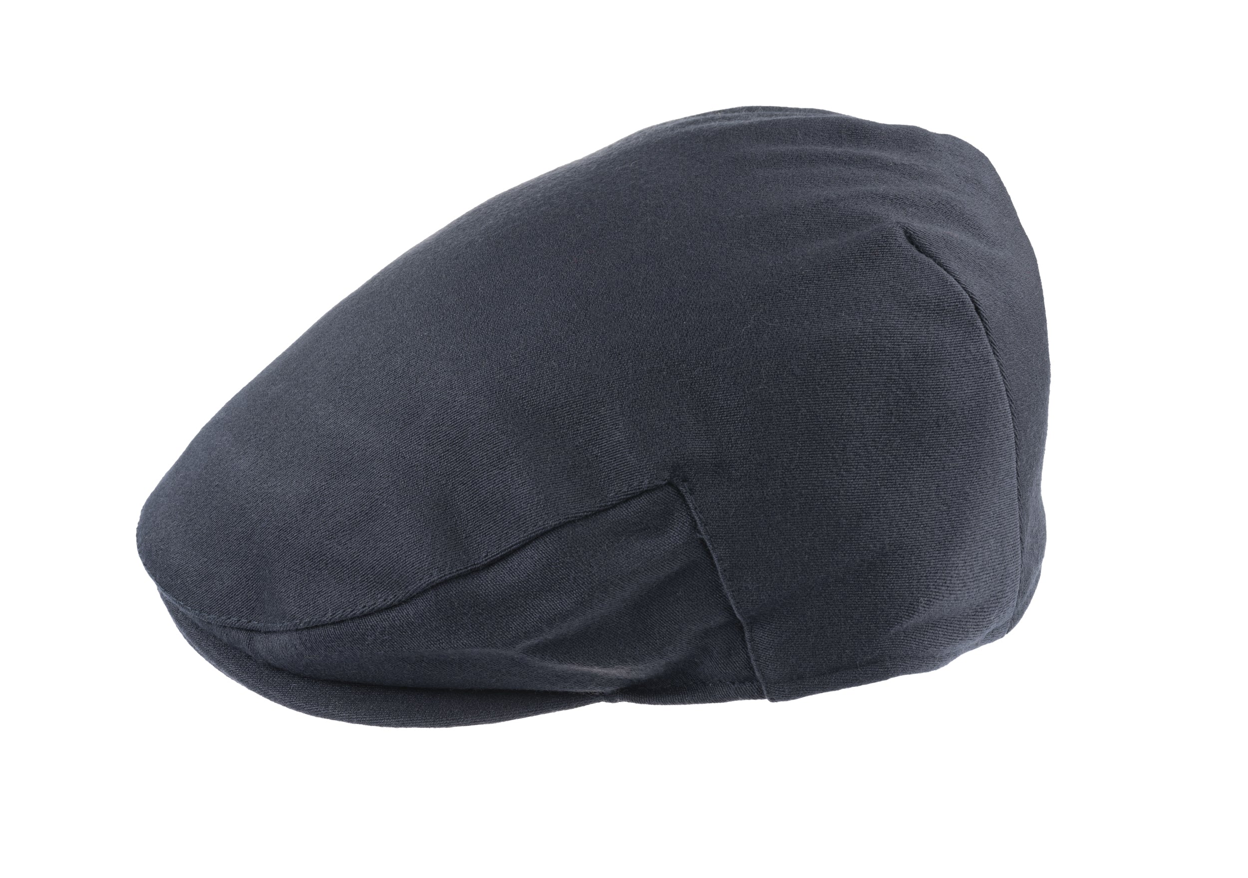 Ellis Balmoral flat cap in satin wool fabric in Navy