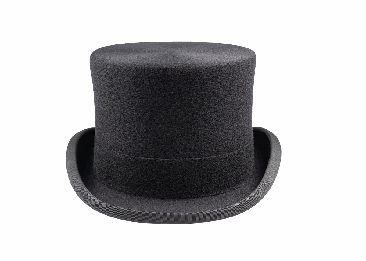 Christys' Wool Top Hat Grey | Buy British | Christy' Black Grey Fur Top Hat