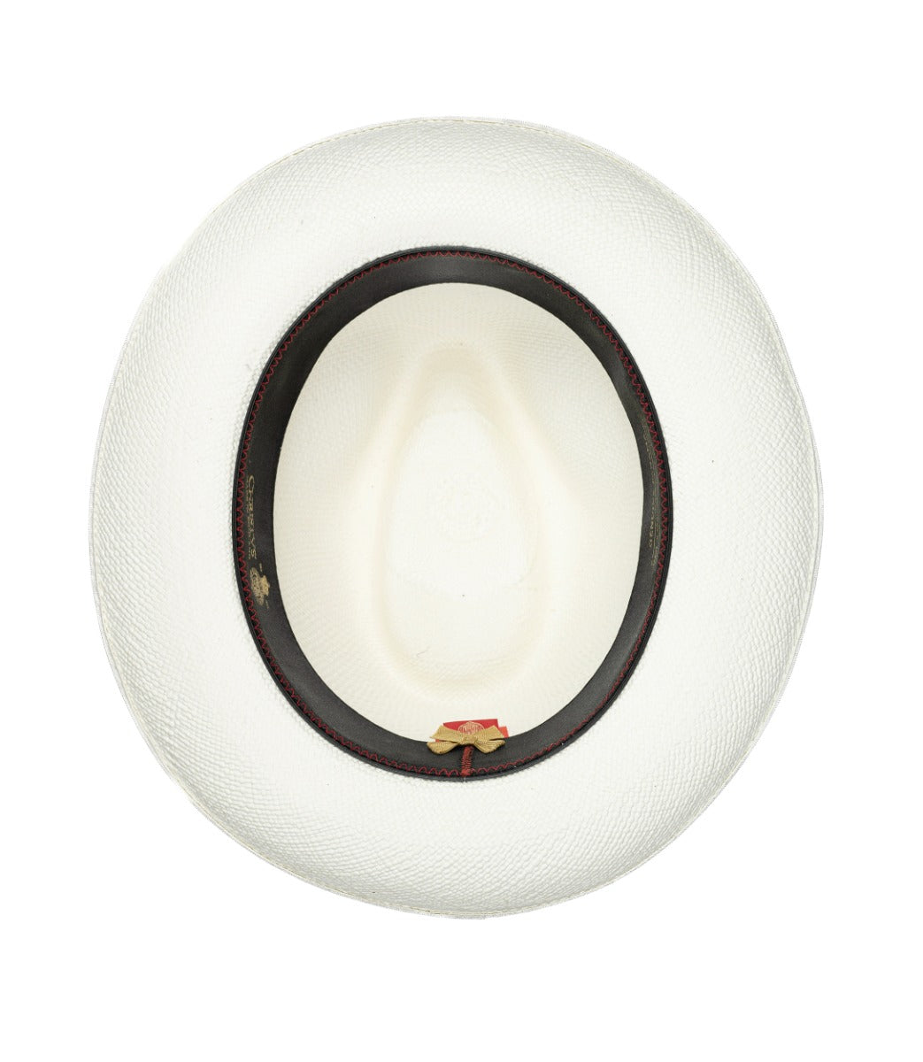 Superfine Preset Panama Hat With Navy Band & Cream Binding